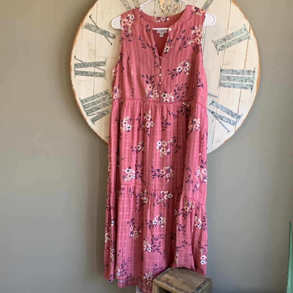 J.Jill small Petite floral button up Sun dress